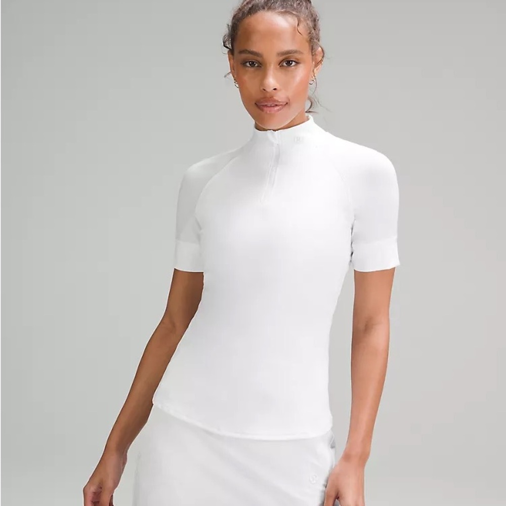 Lululemon Nulux Half-Zip Golf Short-Sleeve Shirt - White - Size 4